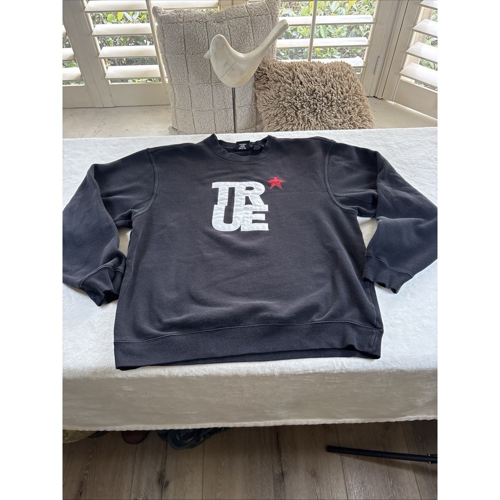 TRUE Yorkers‎ Crewneck Black Sweatshirt with Logo Red Star Streetwear Large